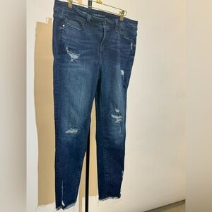 Lane Bryant Dark Blue Distressed Skinny Jeans